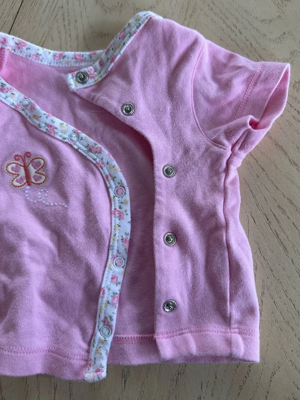 Oshkosh B’Gosh Pink 3 Months Top Tshirt Snap On Cotton Vintage Style